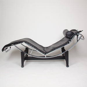 SOLD Cassina Le Corbusier LC4 Chaise Lounge Chair Black Leather