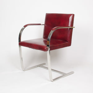 SOLD Knoll International Stainless Mies Van Der Rohe Brno Flat Bar Armchairs