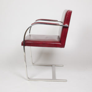 SOLD Knoll International Stainless Mies Van Der Rohe Brno Flat Bar Armchairs