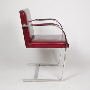 SOLD Knoll International Stainless Mies Van Der Rohe Brno Flat Bar Armchairs