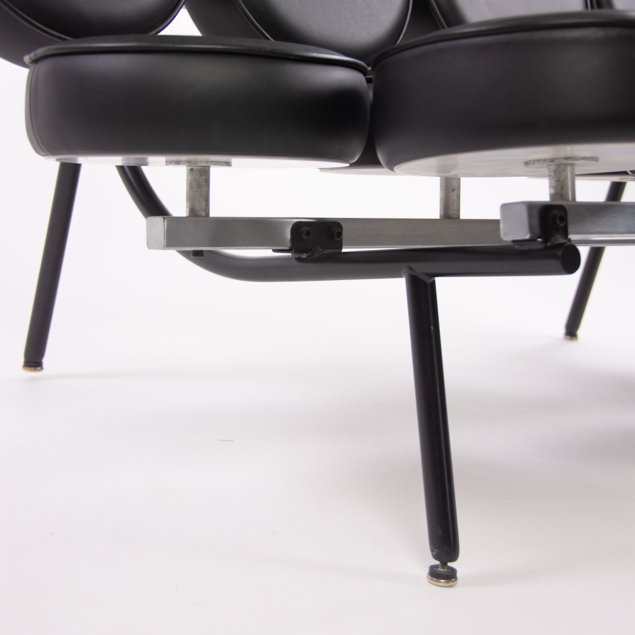 SOLD 2000's Original George Nelson Herman Miller Marshmallow Sofa Black Upholstery