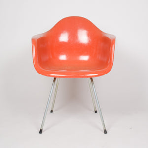 SOLD 1960's Eames Herman Miller Red / Orange Fiberglass Shell Chairs Arm Shells (3x)