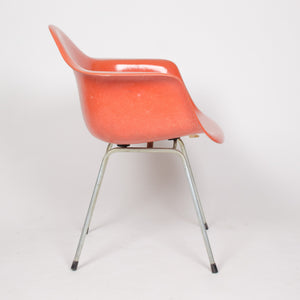 SOLD 1960's Eames Herman Miller Red / Orange Fiberglass Shell Chairs Arm Shells (3x)