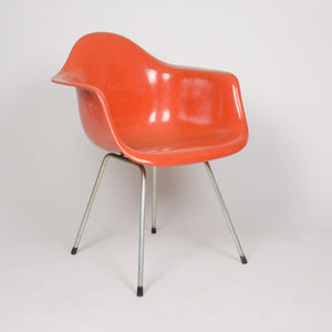 SOLD 1960's Eames Herman Miller Red / Orange Fiberglass Shell Chairs Arm Shells (3x)