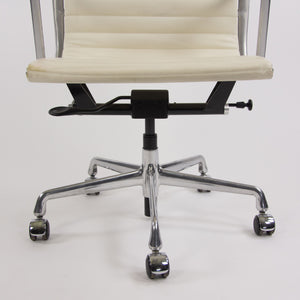 SOLD Herman Miller 2012 Eames Low Aluminum Group Management Desk Chair White Leather
