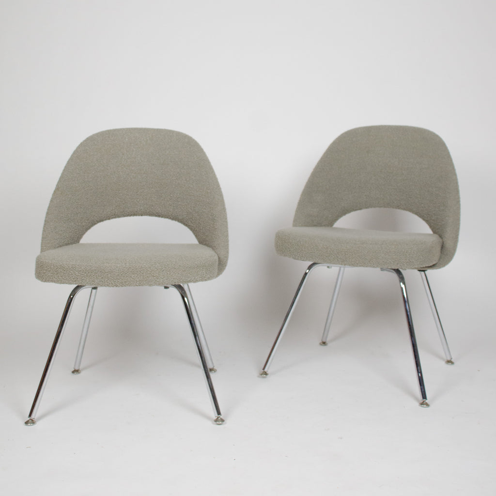 SOLD Knoll International Eero Saarinen Armless Executive Side Chair Metal Legs 2x