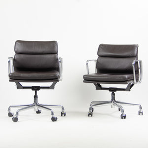 SOLD Herman Miller Eames Soft Pad Low Aluminum Group Chair Brown Leather 2000's 5x Available