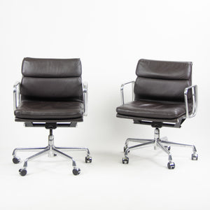 SOLD Herman Miller Eames Soft Pad Low Aluminum Group Chair Brown Leather 2000's 5x Available