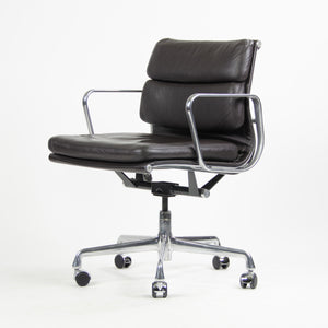 SOLD Herman Miller Eames Soft Pad Low Aluminum Group Chair Brown Leather 2000's 5x Available