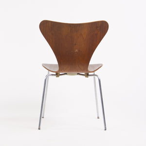SOLD 1960's Vintage Fritz Hansen Set of Four Teak Arne Jacobsen Series 7 Dining Chairs Stackable
