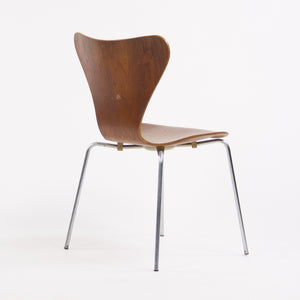 SOLD 1960's Vintage Fritz Hansen Set of Four Teak Arne Jacobsen Series 7 Dining Chairs Stackable