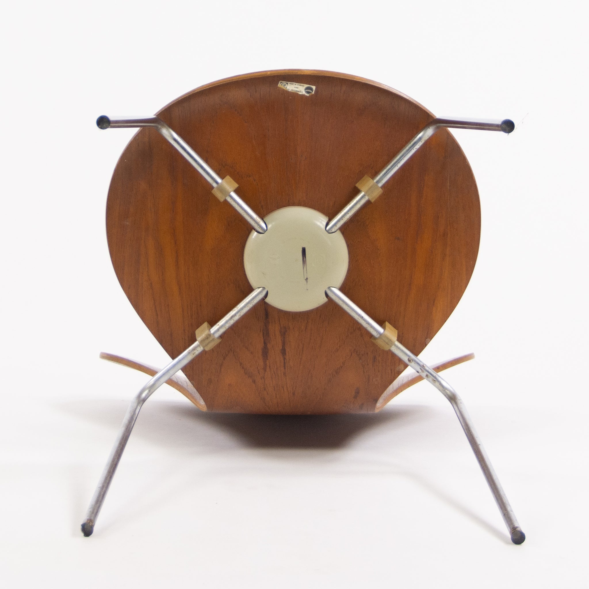 SOLD 1960's Vintage Fritz Hansen Set of Four Teak Arne Jacobsen Series 7 Dining Chairs Stackable