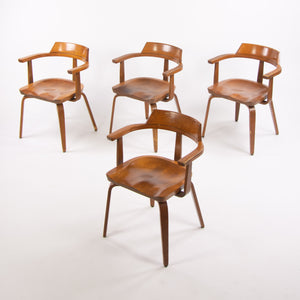 SOLD 1951 Walter Gropius for Thonet W199 Dining Armchairs Bauhaus Set of Four