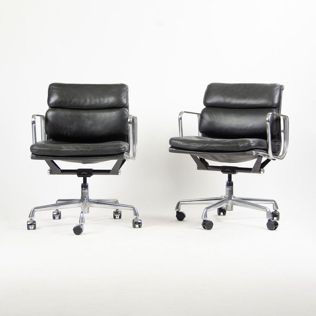 SOLD 1990S Eames Soft Pad Management Chair By Charles And Ray Eames For Herman Miller Leather, Aluminum 8x Available