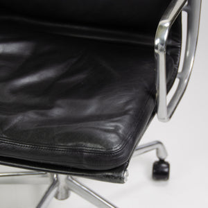 SOLD Herman Miller Eames Soft Pad Low Aluminum Group Chair Black Leather 2000's 8x Available