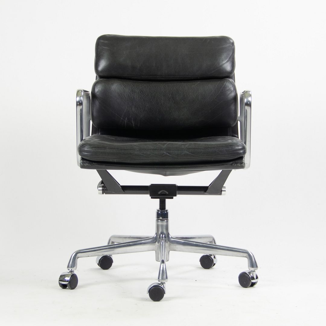 SOLD 1990S Eames Soft Pad Management Chair By Charles And Ray Eames For Herman Miller Leather, Aluminum 8x Available