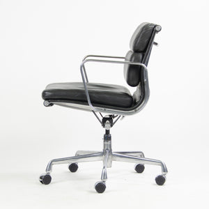 SOLD Herman Miller Eames Soft Pad Low Aluminum Group Chair Black Leather 2000's 8x Available