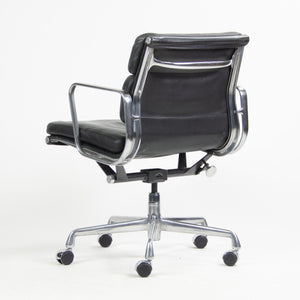 SOLD Herman Miller Eames Soft Pad Low Aluminum Group Chair Black Leather 2000's 8x Available