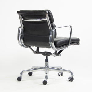 SOLD Herman Miller Eames Soft Pad Low Aluminum Group Chair Black Leather 2000's 8x Available