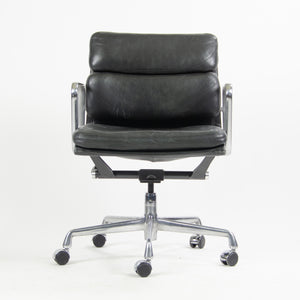 SOLD Herman Miller Eames Soft Pad Low Aluminum Group Chair Black Leather 2000's 8x Available