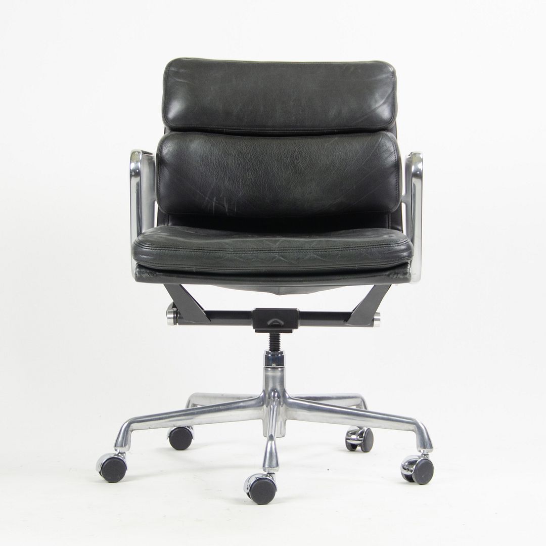 SOLD 1990S Eames Soft Pad Management Chair By Charles And Ray Eames For Herman Miller Leather, Aluminum 8x Available
