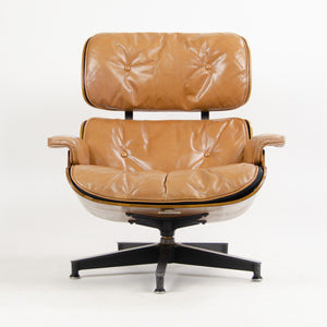 SOLD 1956 Herman Miller Eames Lounge Chair & Ottoman 670 671 Boot Glides Tan