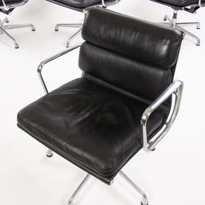 SOLD Herman Miller Eames Soft Pad Aluminum Group Chair Black Leather 2000s 4x Available