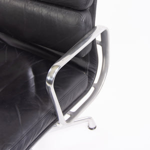 SOLD Herman Miller Eames Soft Pad Aluminum Group Chair Black Leather 2000s 4x Available