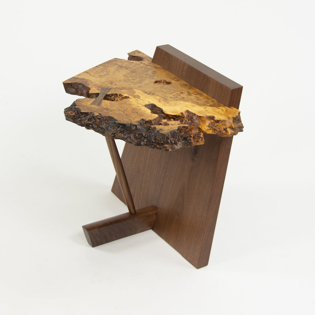 SOLD Mira Nakashima George Nakashima Woodworker Kevin End Table English Oak Burl
