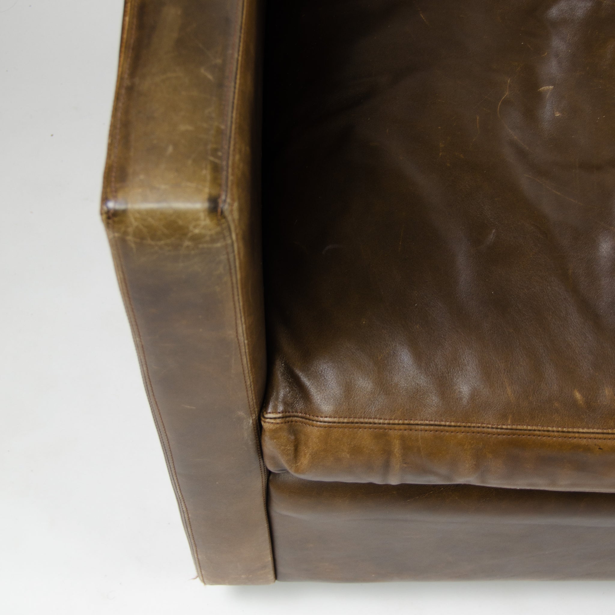 SOLD 1978 Knoll Charles Pfister Brown Leather Armchairs