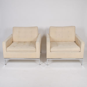 SOLD Matrix International Florence Knoll Lounge Chairs, Fabric, Made In Italy