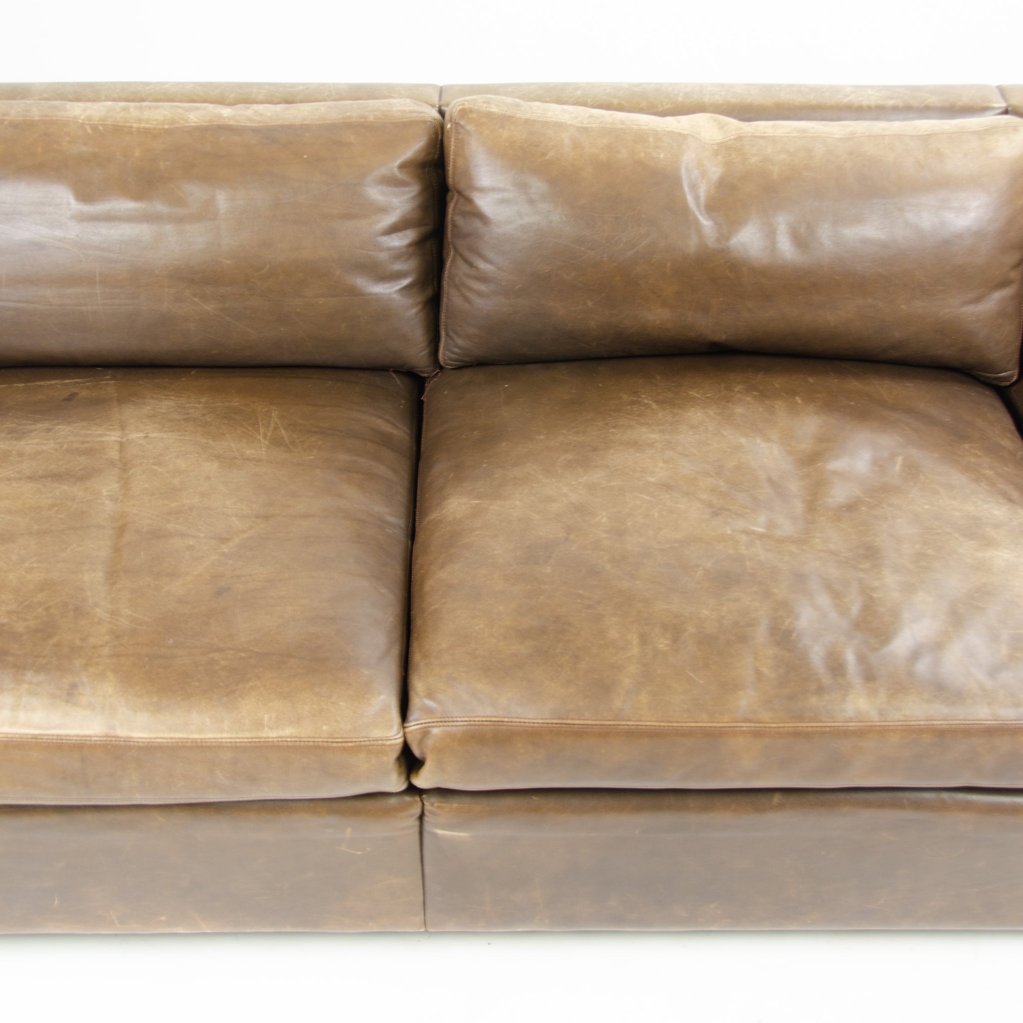 SOLD 1978 Knoll Charles Pfister Brown Leather Sofa