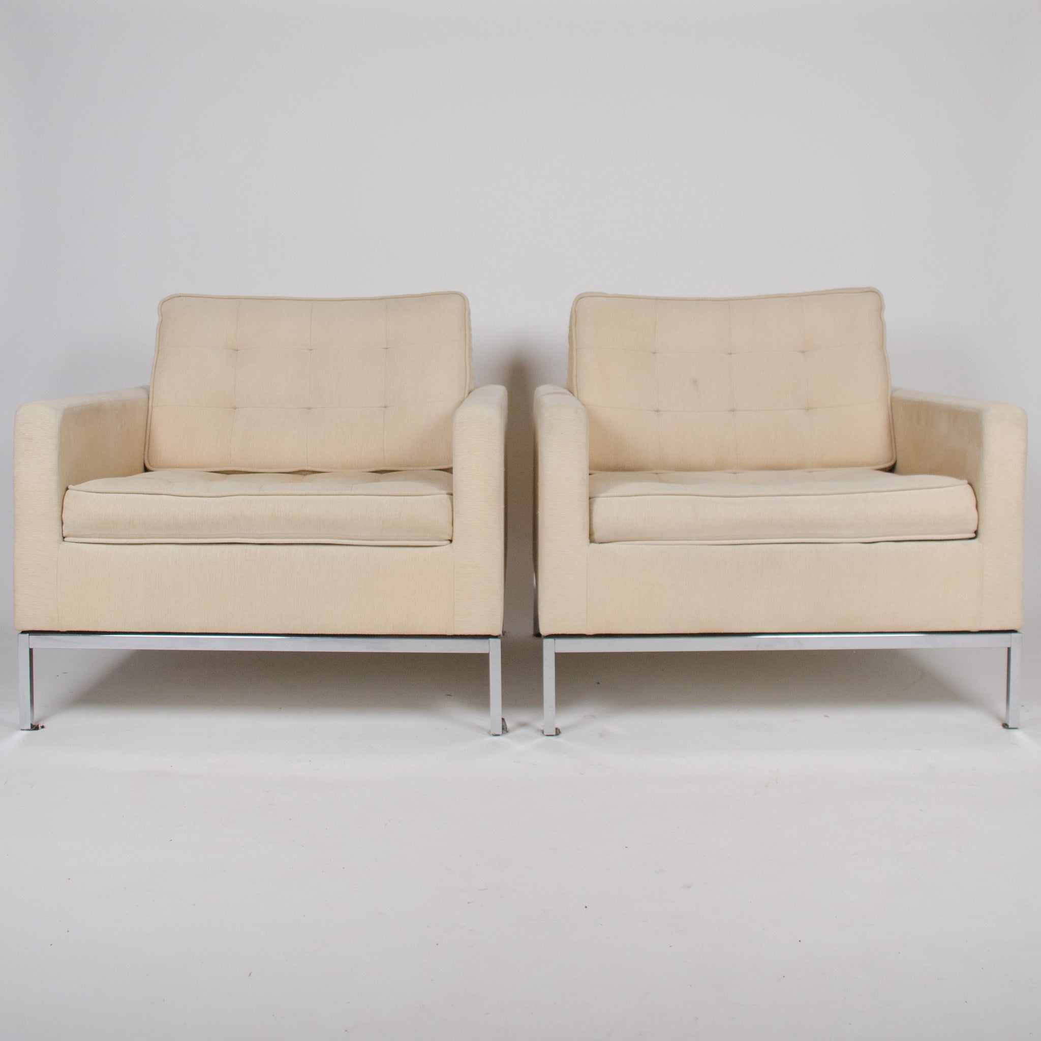 SOLD Matrix International Florence Knoll Lounge Chairs, Fabric, Made In Italy
