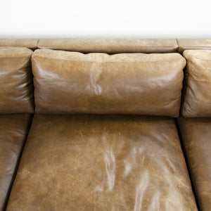 SOLD 1978 Knoll Charles Pfister Brown Leather Sofa