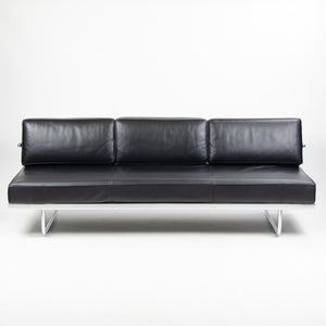 SOLD 2010 Cassina Italy Le Corbusier LC5 Three Seater Sofa Daybed Black Leather 1x Available