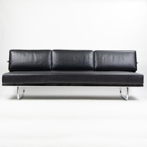 SOLD 2010 Cassina Italy Le Corbusier LC5 Three Seater Sofa Daybed Black Leather 1x Available