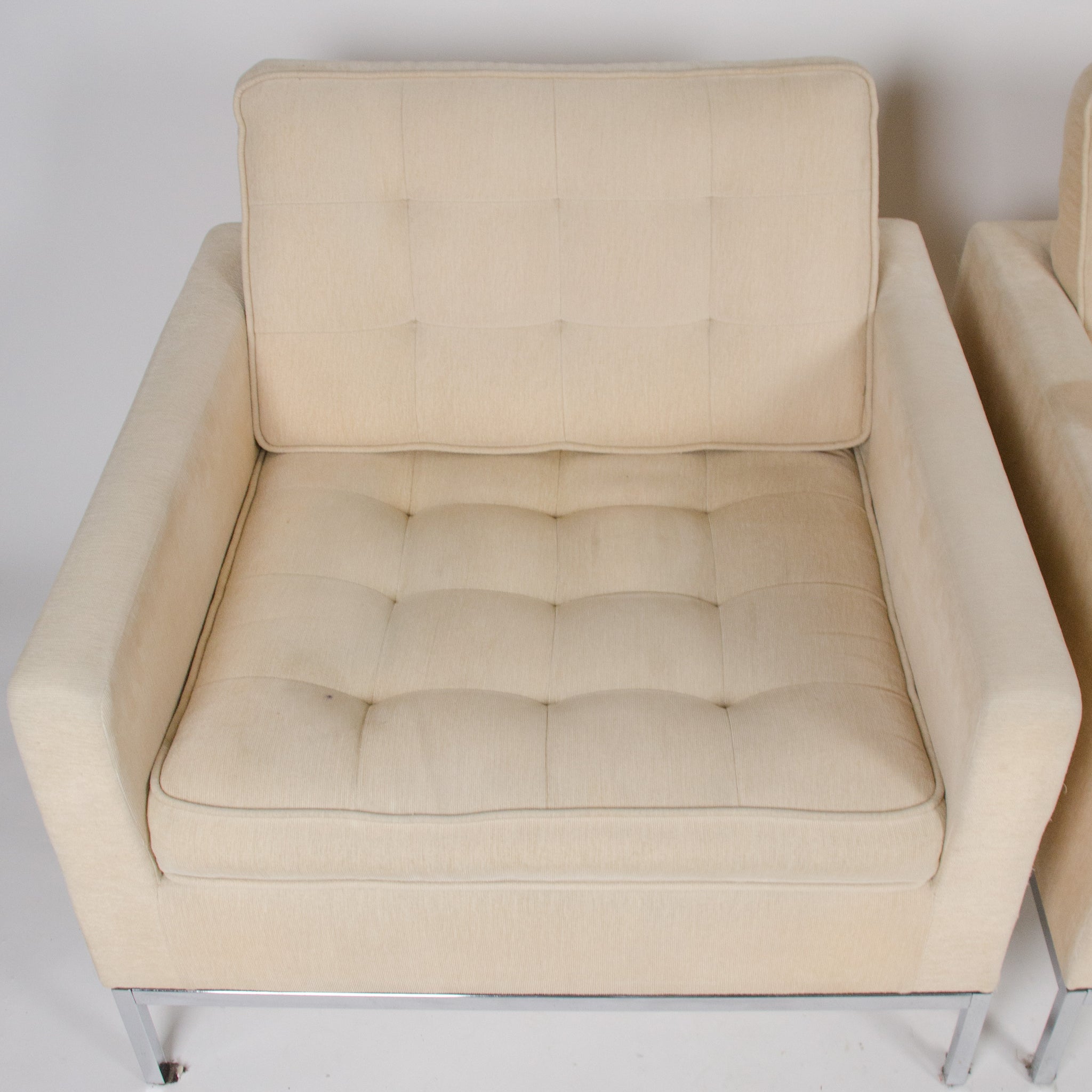 SOLD Matrix International Florence Knoll Lounge Chairs, Fabric, Made In Italy