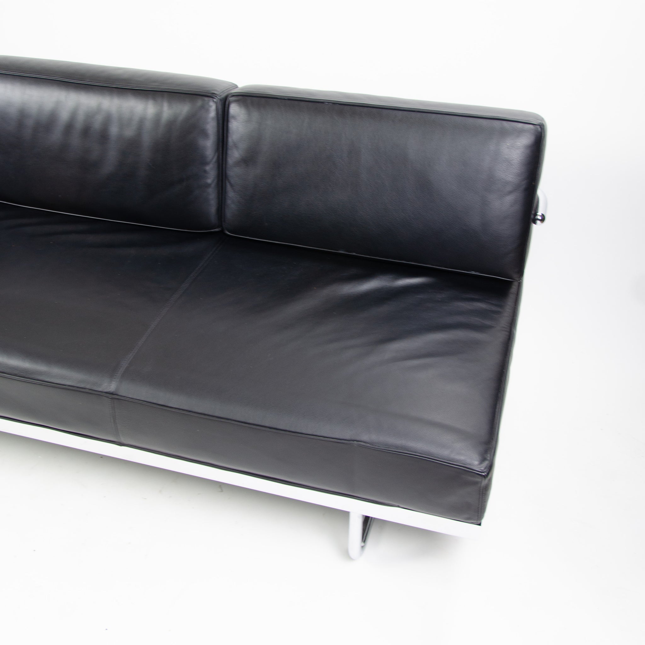 SOLD 2010 Cassina Italy Le Corbusier LC5 Three Seater Sofa Daybed Black Leather 1x Available