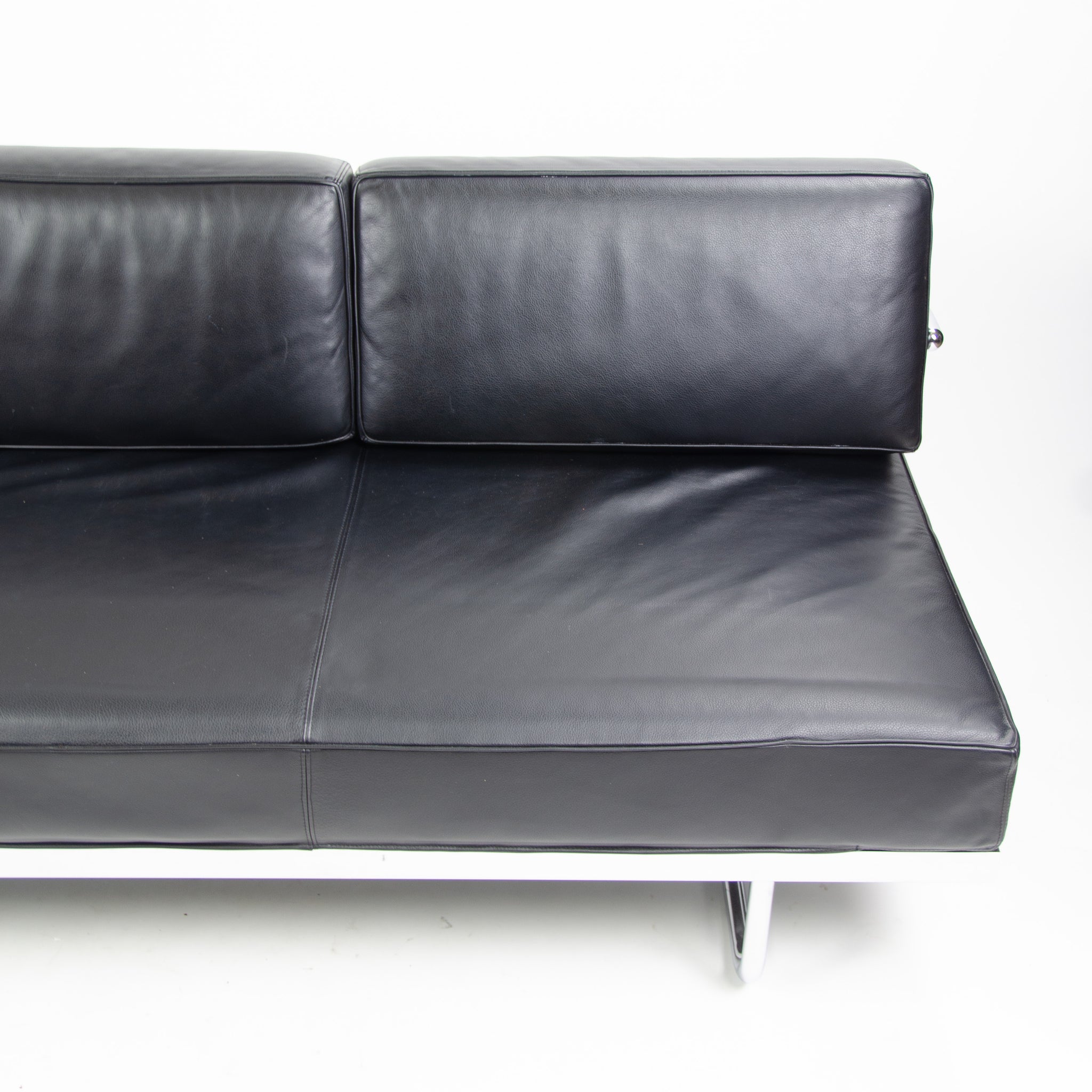 SOLD 2010 Cassina Italy Le Corbusier LC5 Three Seater Sofa Daybed Black Leather 1x Available