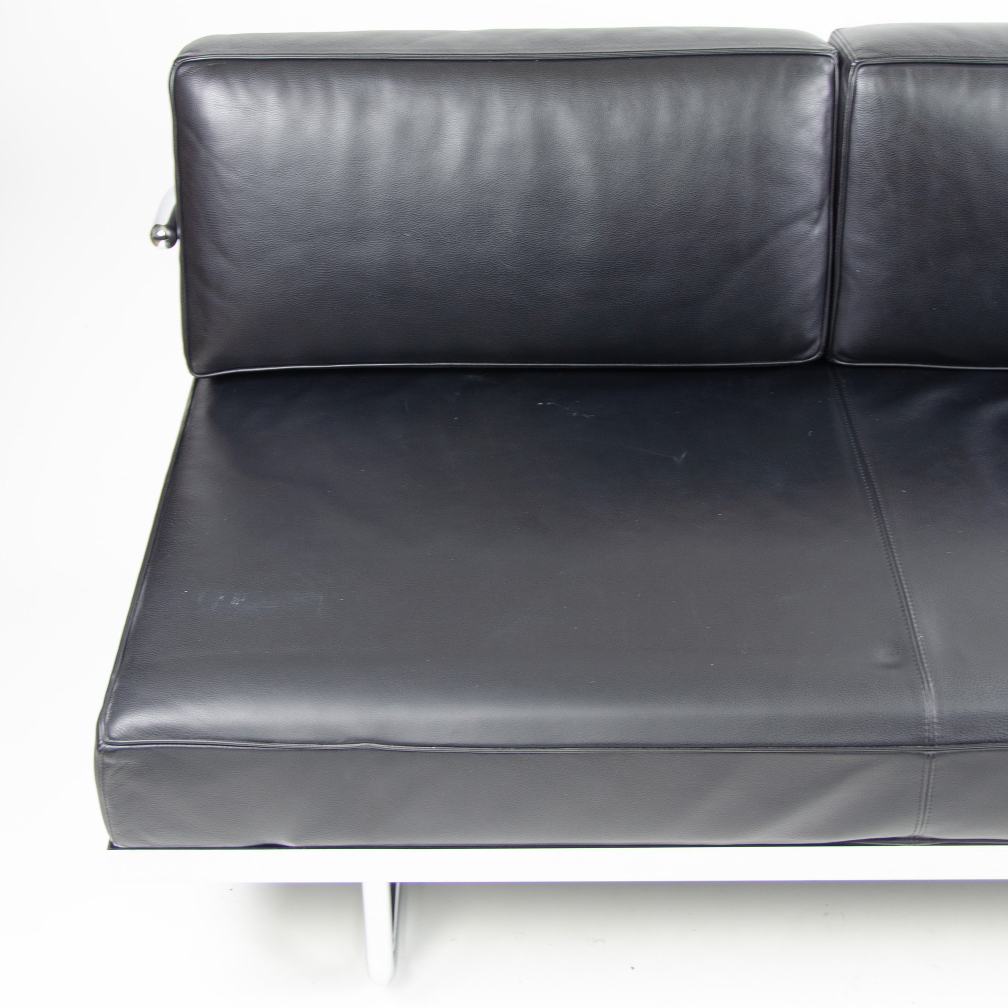 SOLD 2010 Cassina Italy Le Corbusier LC5 Three Seater Sofa Daybed Black Leather 1x Available