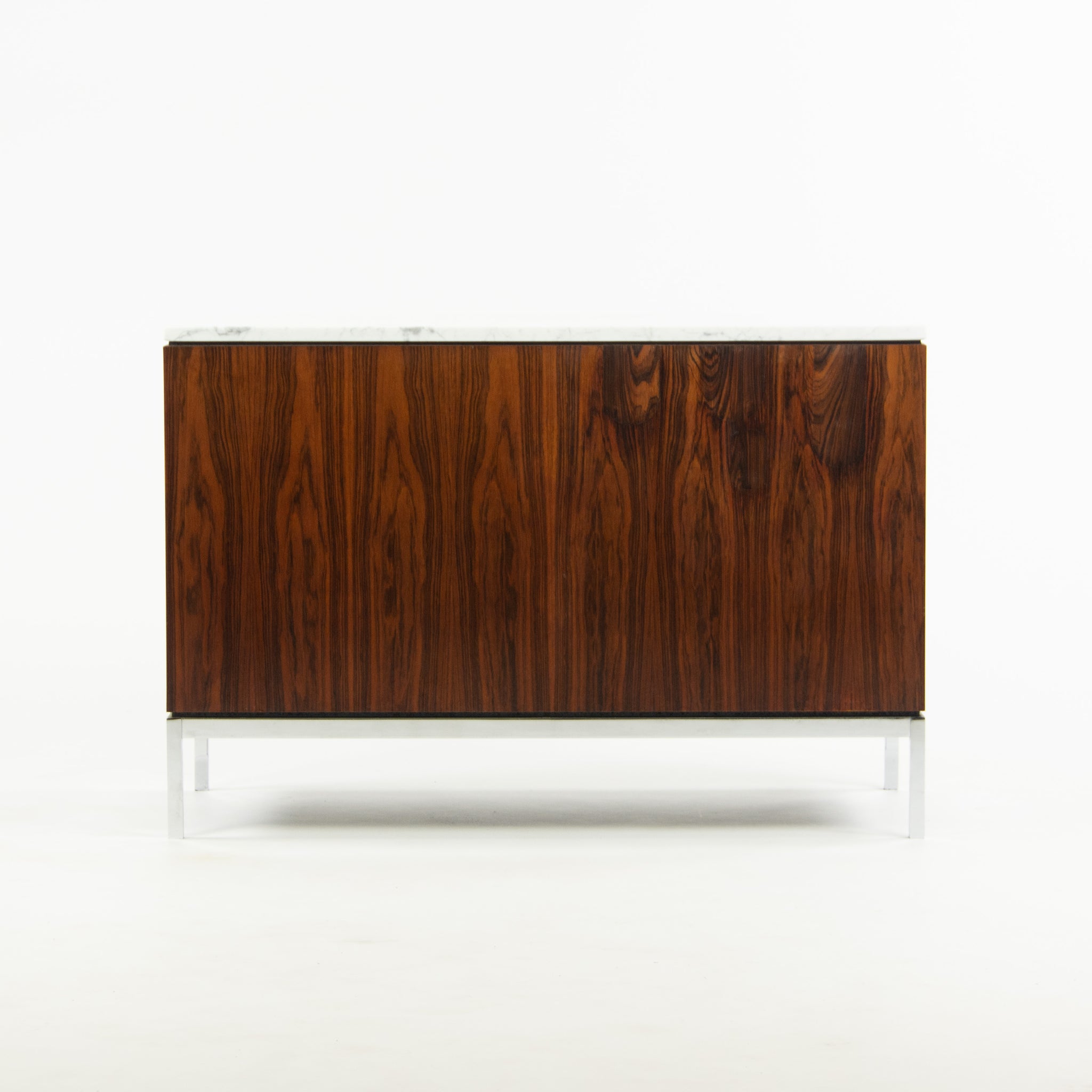 SOLD Florence Knoll Vintage Rosewood and Marble Credenza Cabinet Sideboard Finished Back