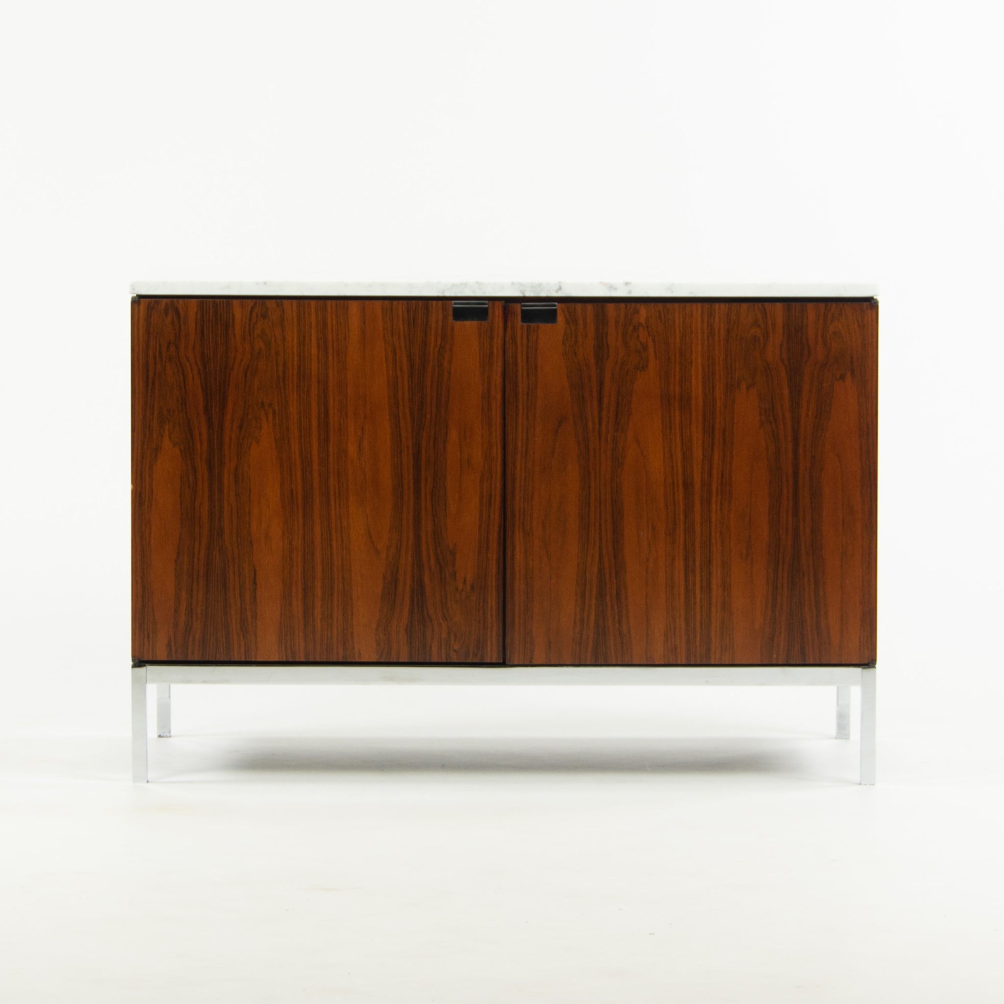 SOLD Florence Knoll Vintage Rosewood and Marble Credenza Cabinet Sideboard Finished Back