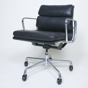 SOLD Eames Herman Miller Soft Pad Aluminum Group Chair Black Leather Mint Groups Available