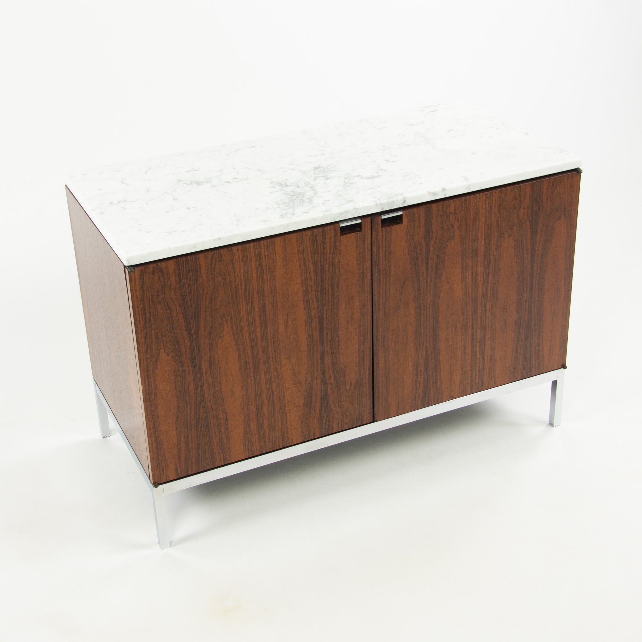 SOLD Florence Knoll Vintage Rosewood and Marble Credenza Cabinet Sideboard Finished Back