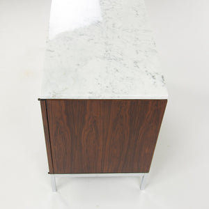 SOLD Florence Knoll Vintage Rosewood and Marble Credenza Cabinet Sideboard Finished Back