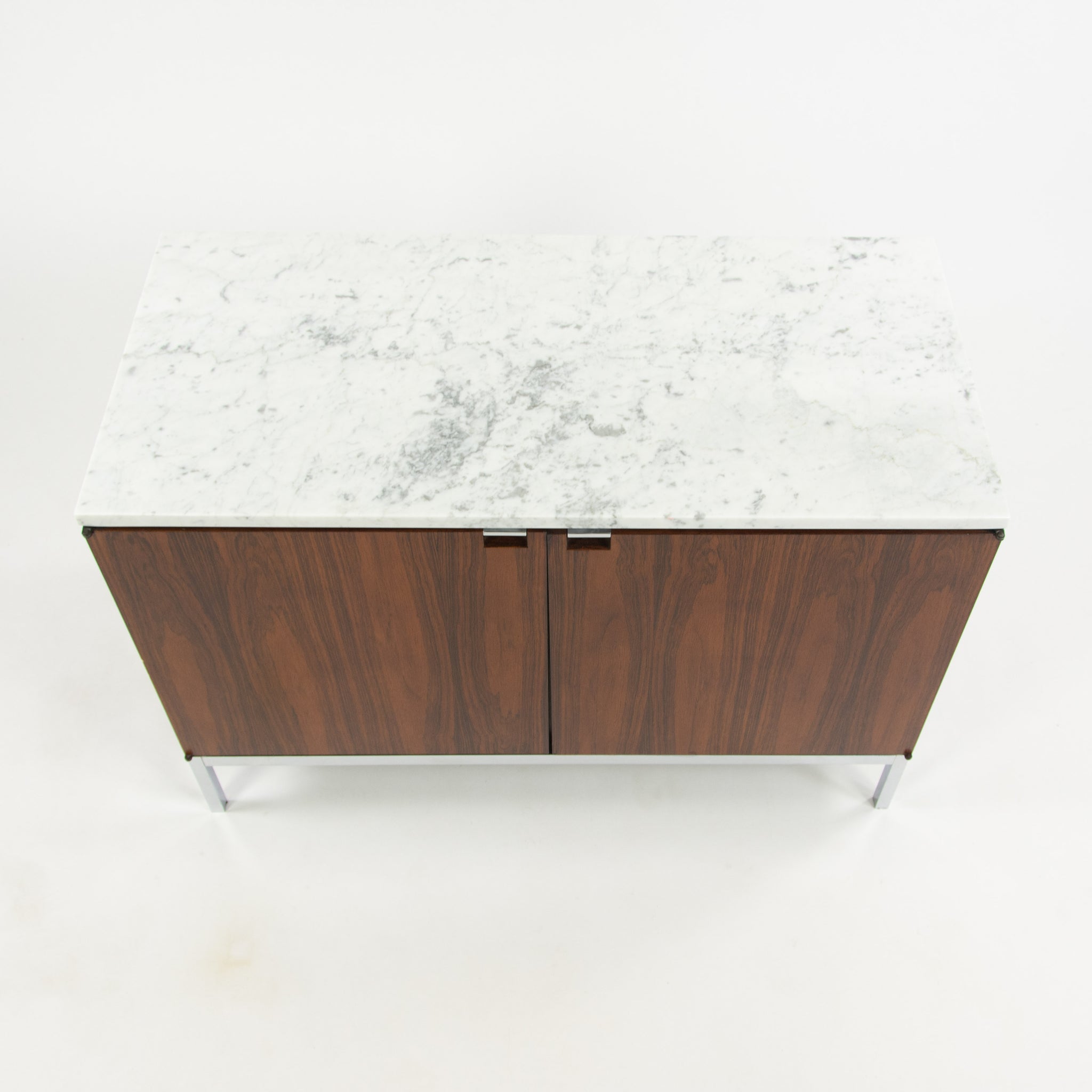 SOLD Florence Knoll Vintage Rosewood and Marble Credenza Cabinet Sideboard Finished Back