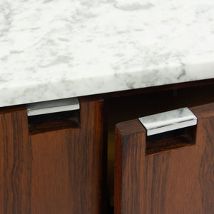 SOLD Florence Knoll Vintage Rosewood and Marble Credenza Cabinet Sideboard Finished Back