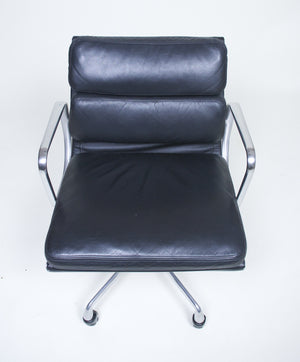 SOLD Eames Herman Miller Soft Pad Aluminum Group Chair Black Leather Mint Groups Available