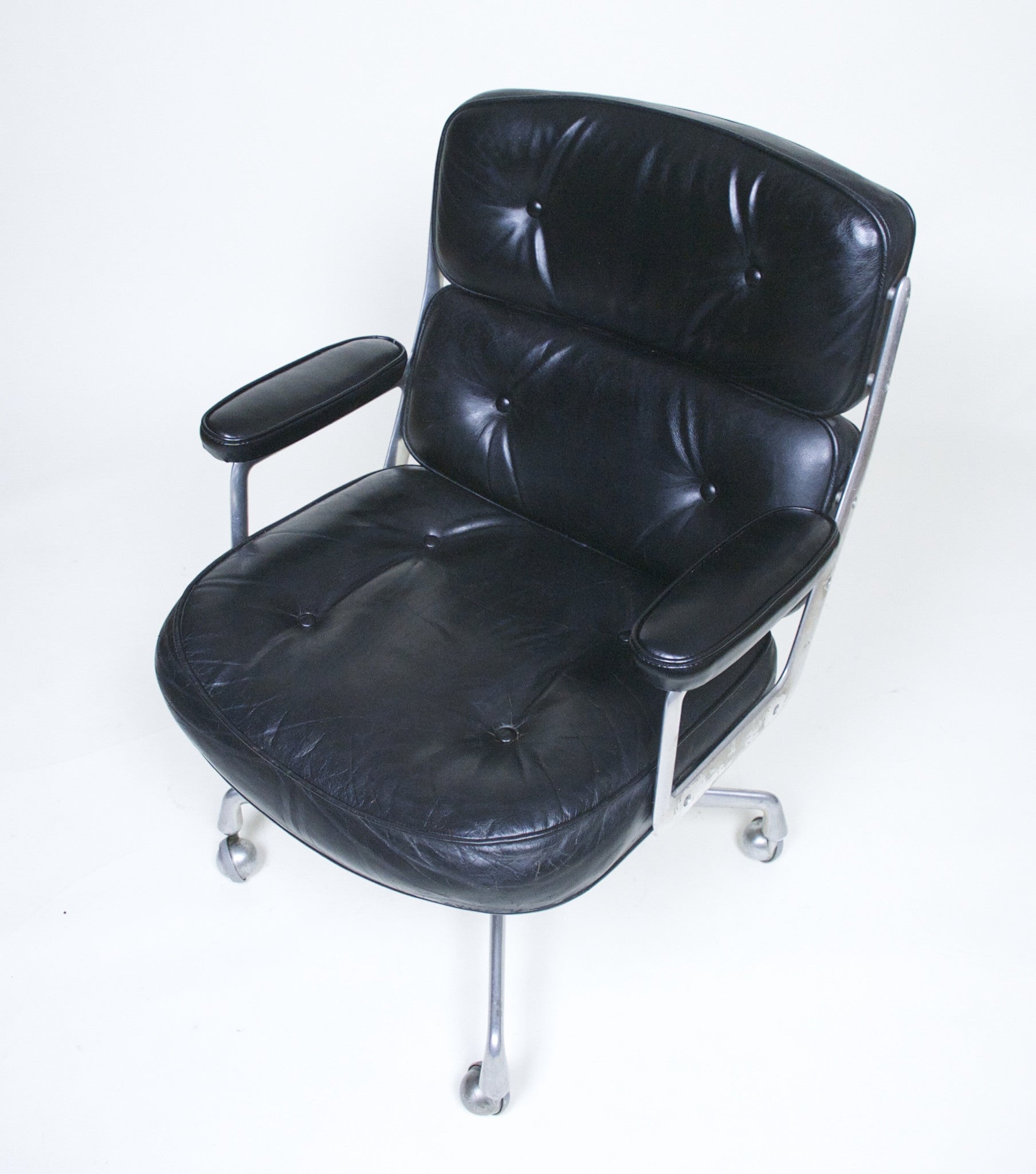 SOLD Eames Herman Miller Time Life Aluminum Group Chair Leather Vintage Original