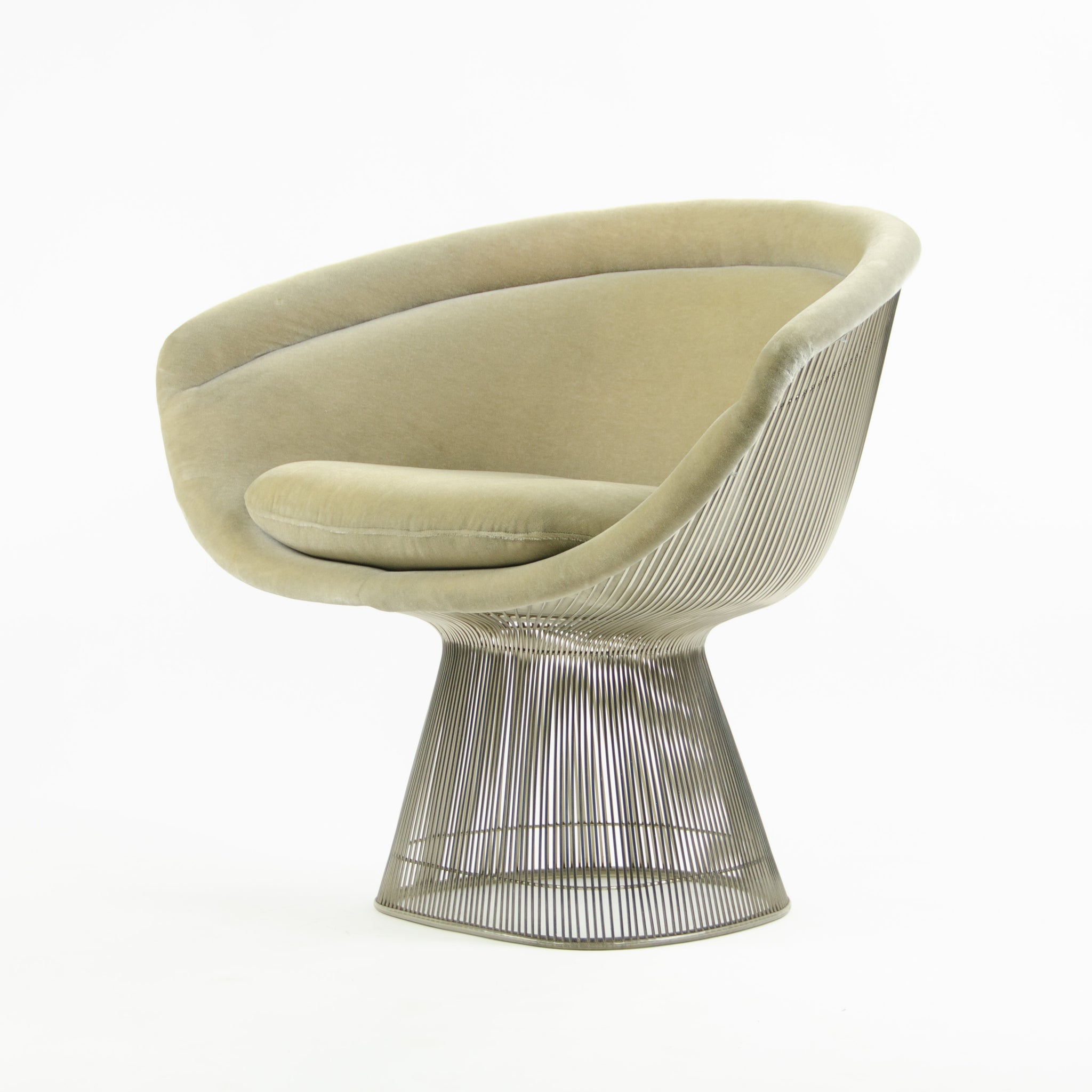 SOLD Knoll Studio 2000's Warren Platner Wire Lounge Chair Mohair Upholstery